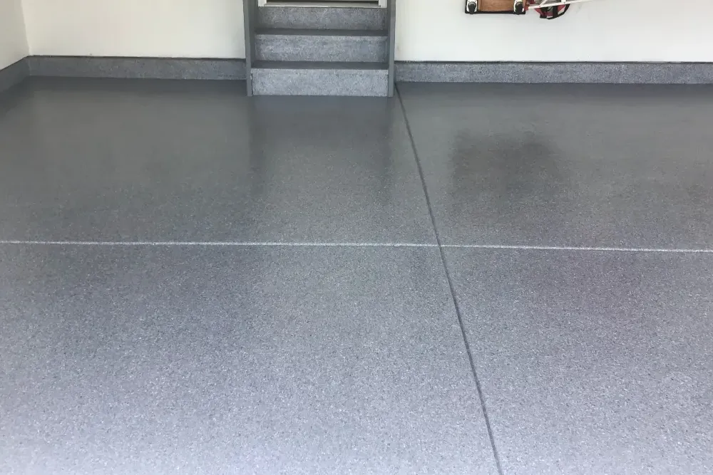 Dark gray epoxy garage floor
