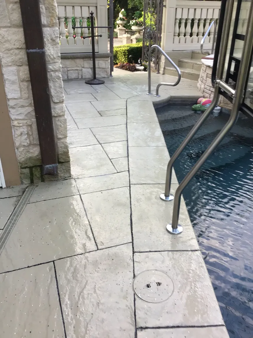 Newly painted pool deck